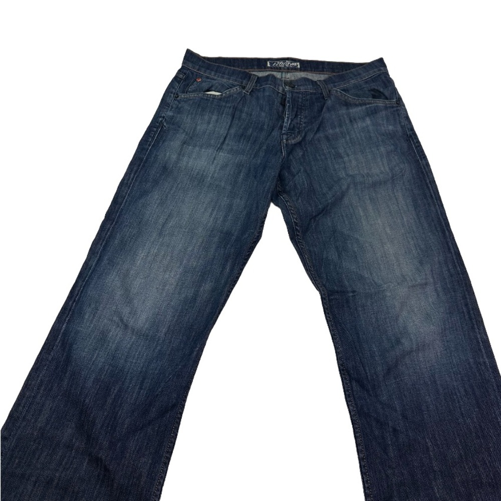 Hudson Straight Jeans Mens 33/33 Stretch Denim Five Pockets Medium Wash Blue